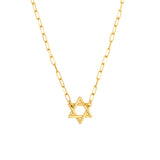 Star of David Paper Clip Necklace