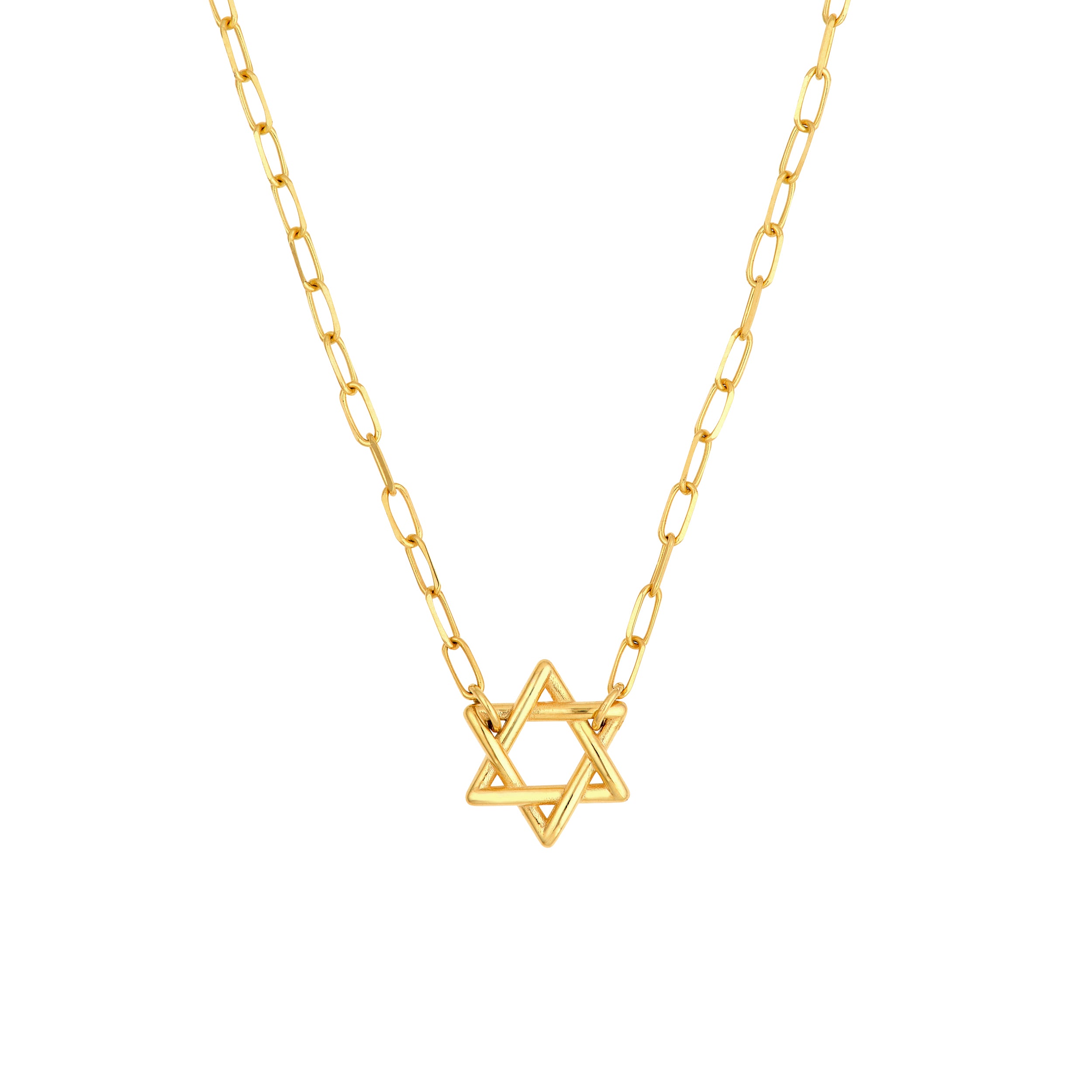 Star of David Paper Clip Necklace