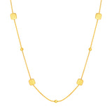 Square and Round Bead Station Necklace