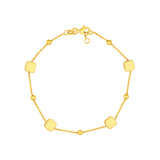 Square and Round Bead Station Bracelet