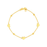 Heart and Round Bead Station Bracelet