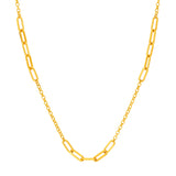 Alternating Textured Oval Link Necklace