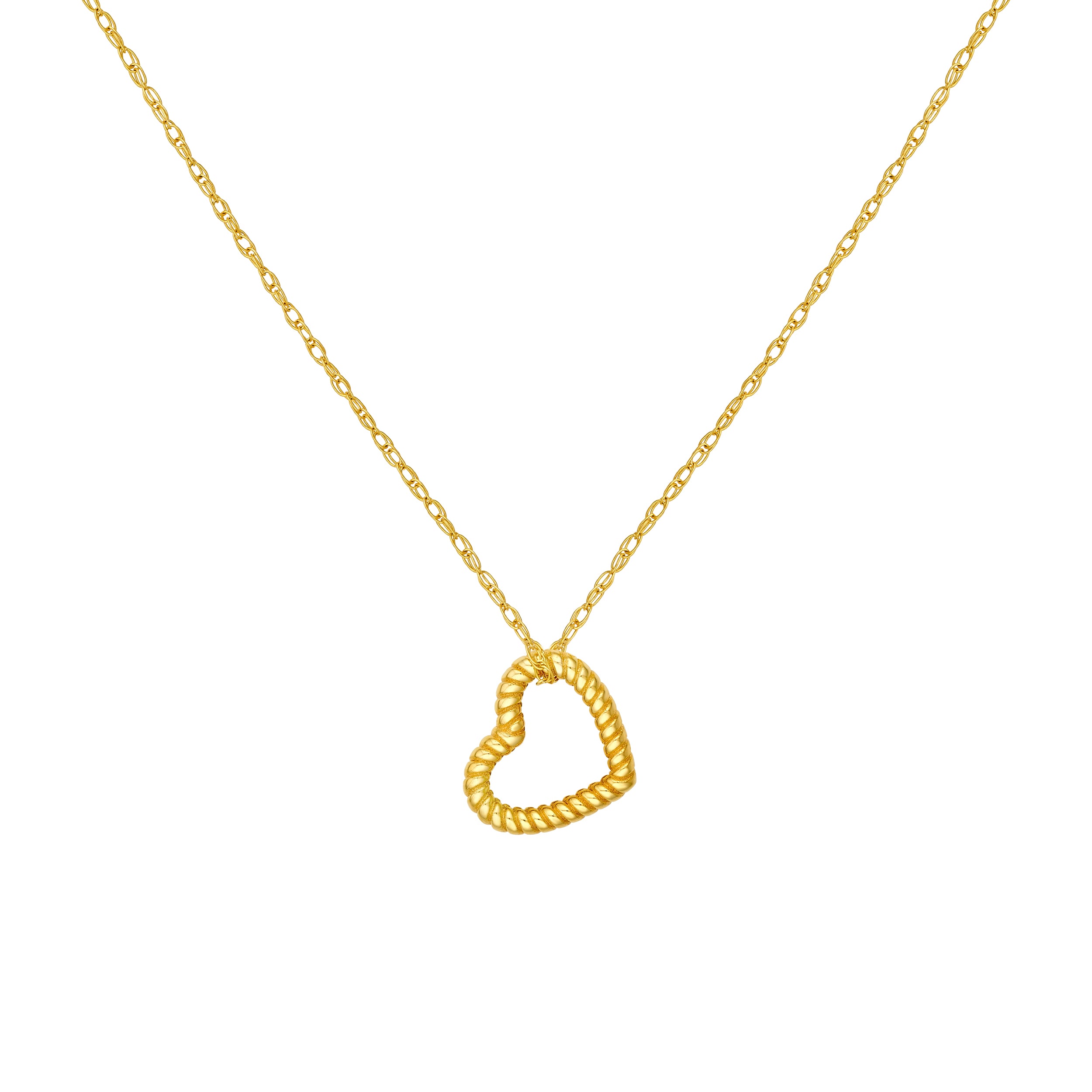 Twist Open Heart Rope Necklace