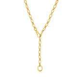 Oval Link Push Lock Lariat Necklace
