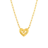 Puff Heart Paper Clip Necklace