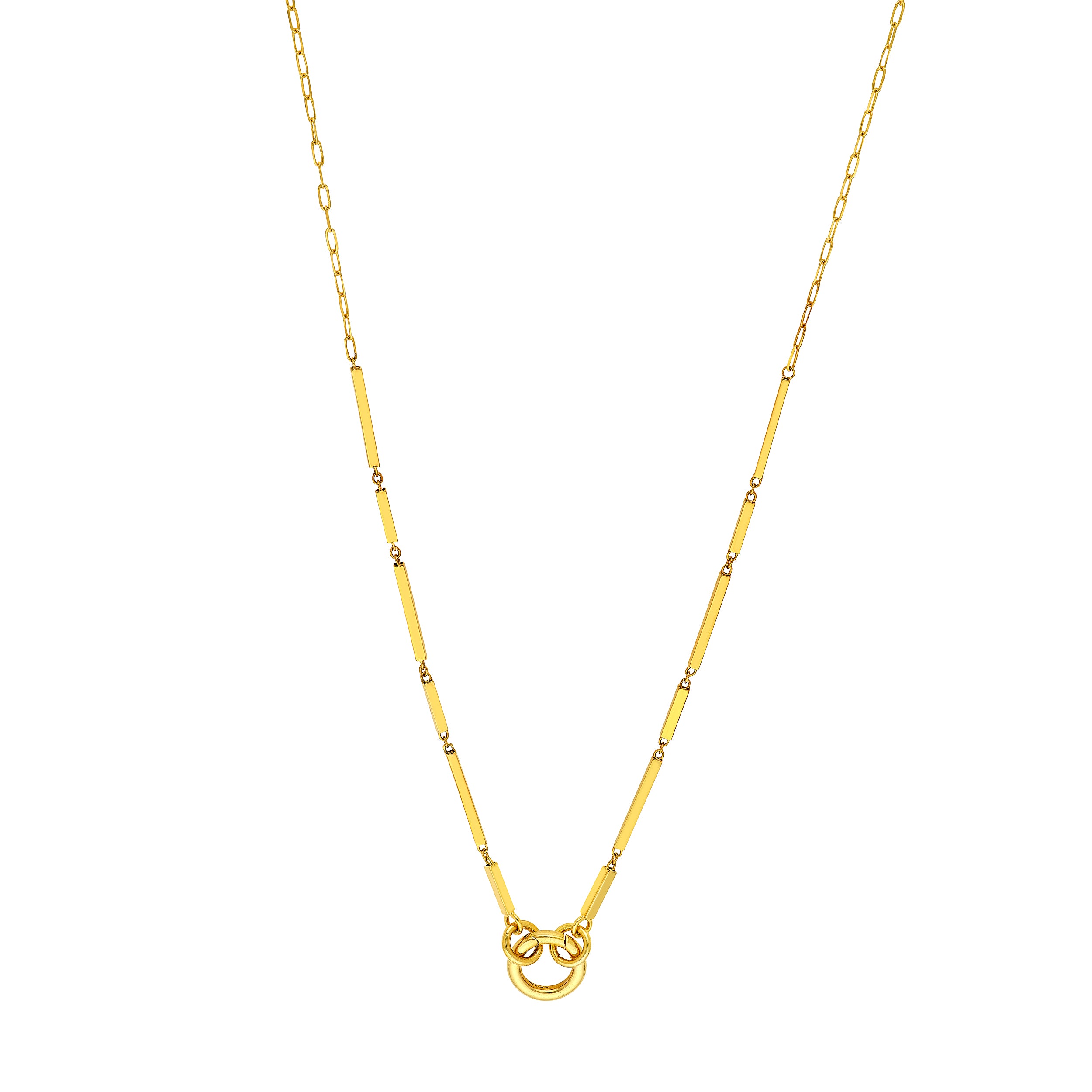 Bar Link Necklace with Push Lock