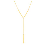 Bar Link and Cable Lariat Necklace