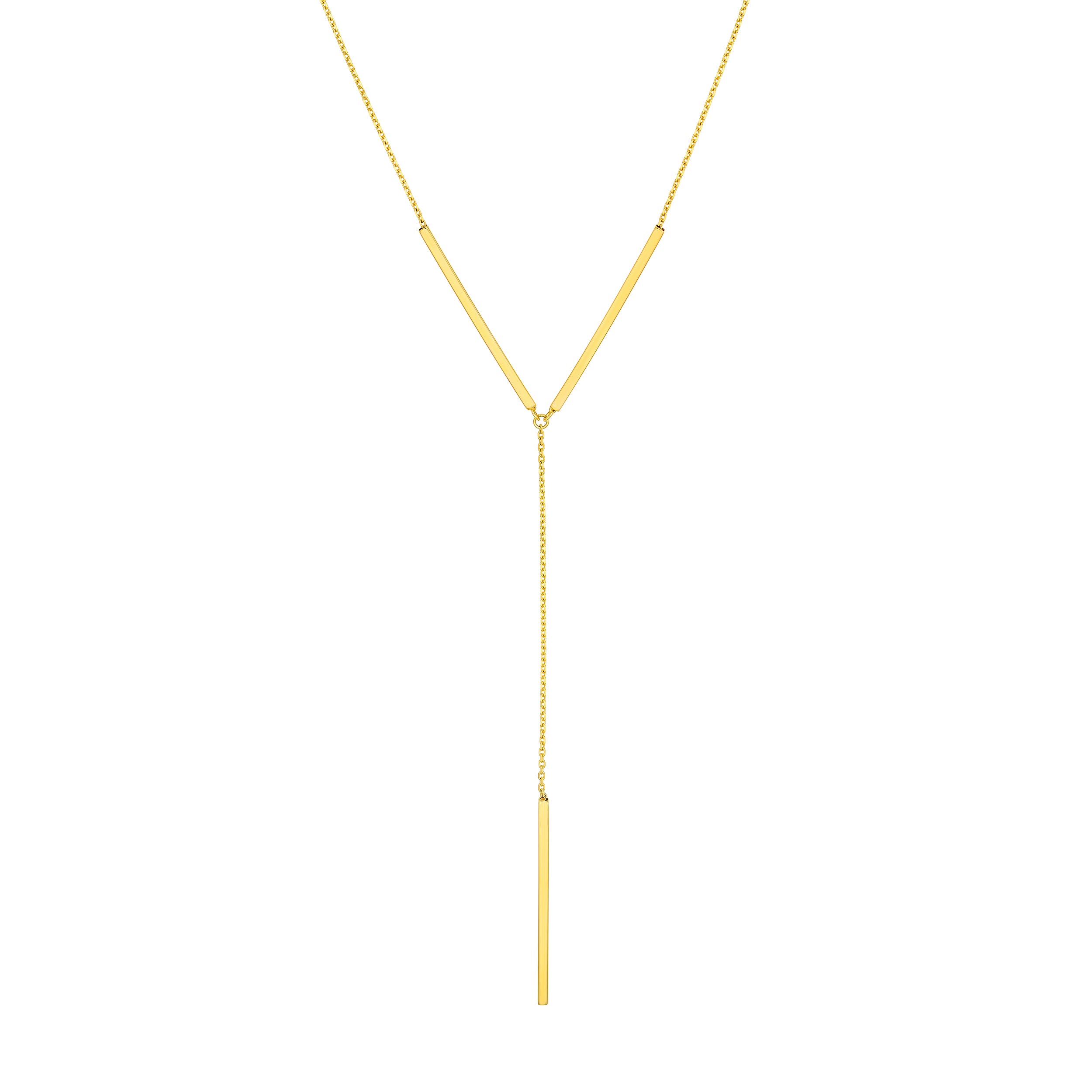 Bar Link and Cable Lariat Necklace