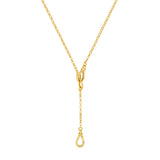 Teardrop Push Lock Lariat Necklace