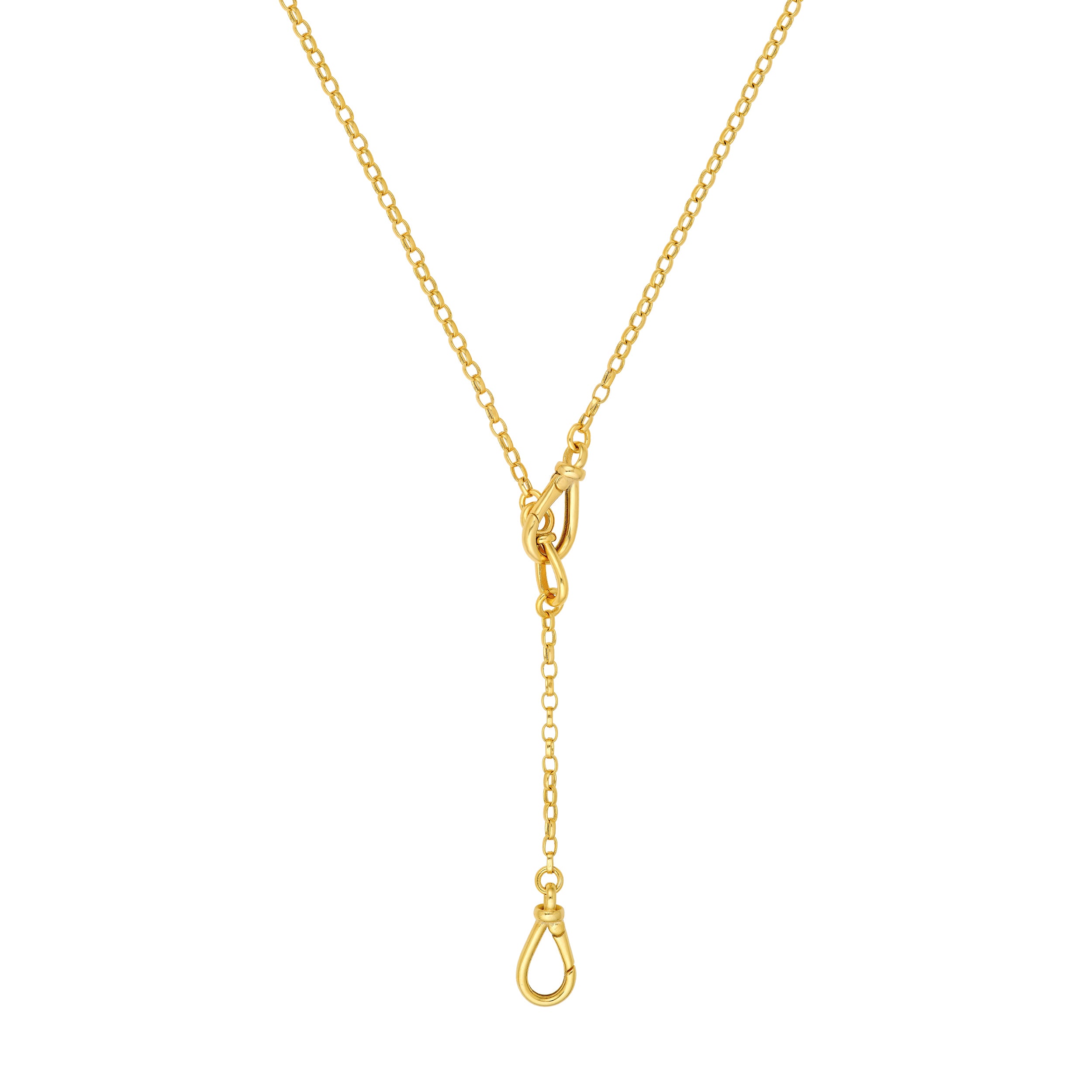 Teardrop Push Lock Lariat Necklace