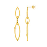 1/20tcw Diamond Marquise Triple Link Dangle Earrings