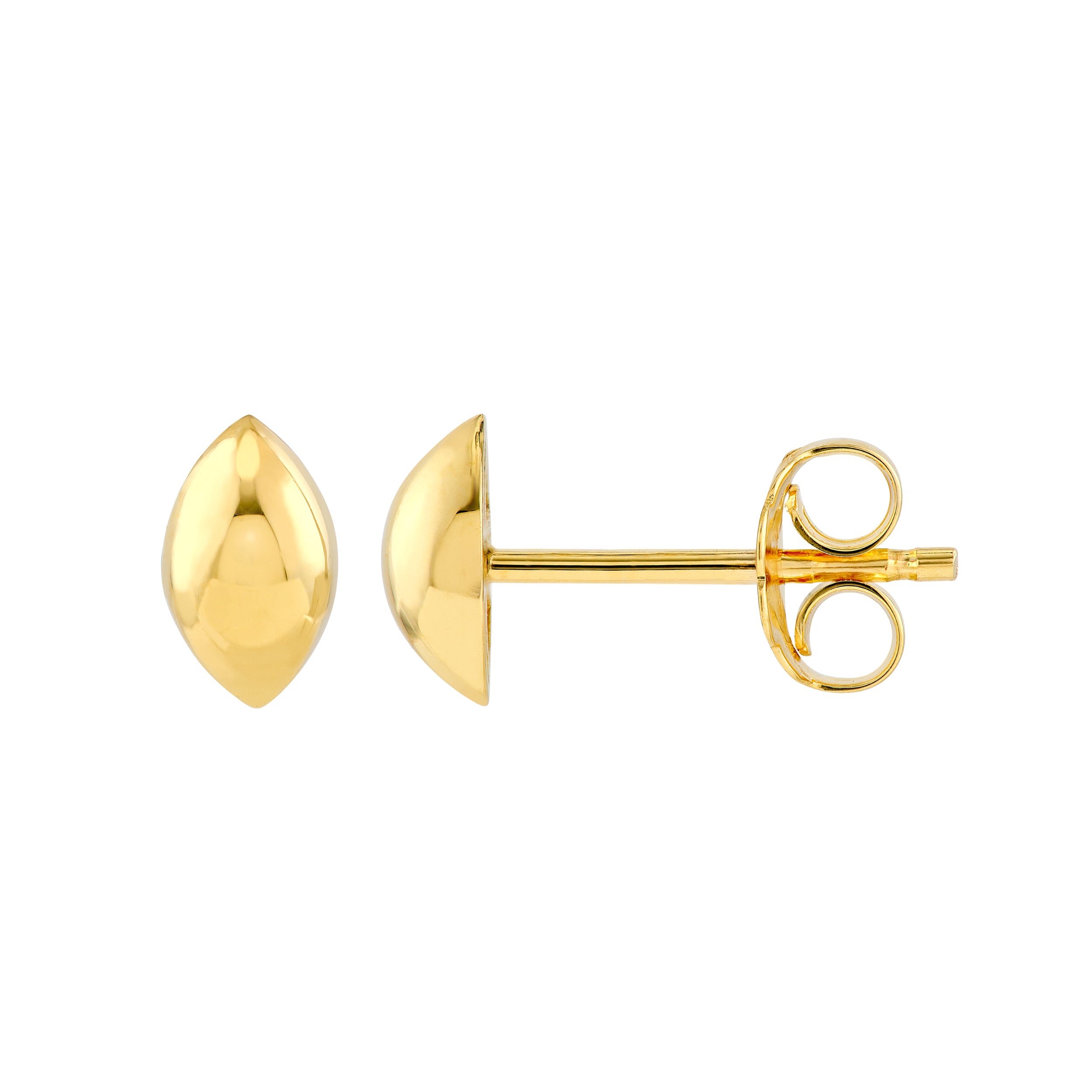 Rounded Marquise Shape Stud Earrings