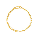 Bead and Oval Link Bracelet