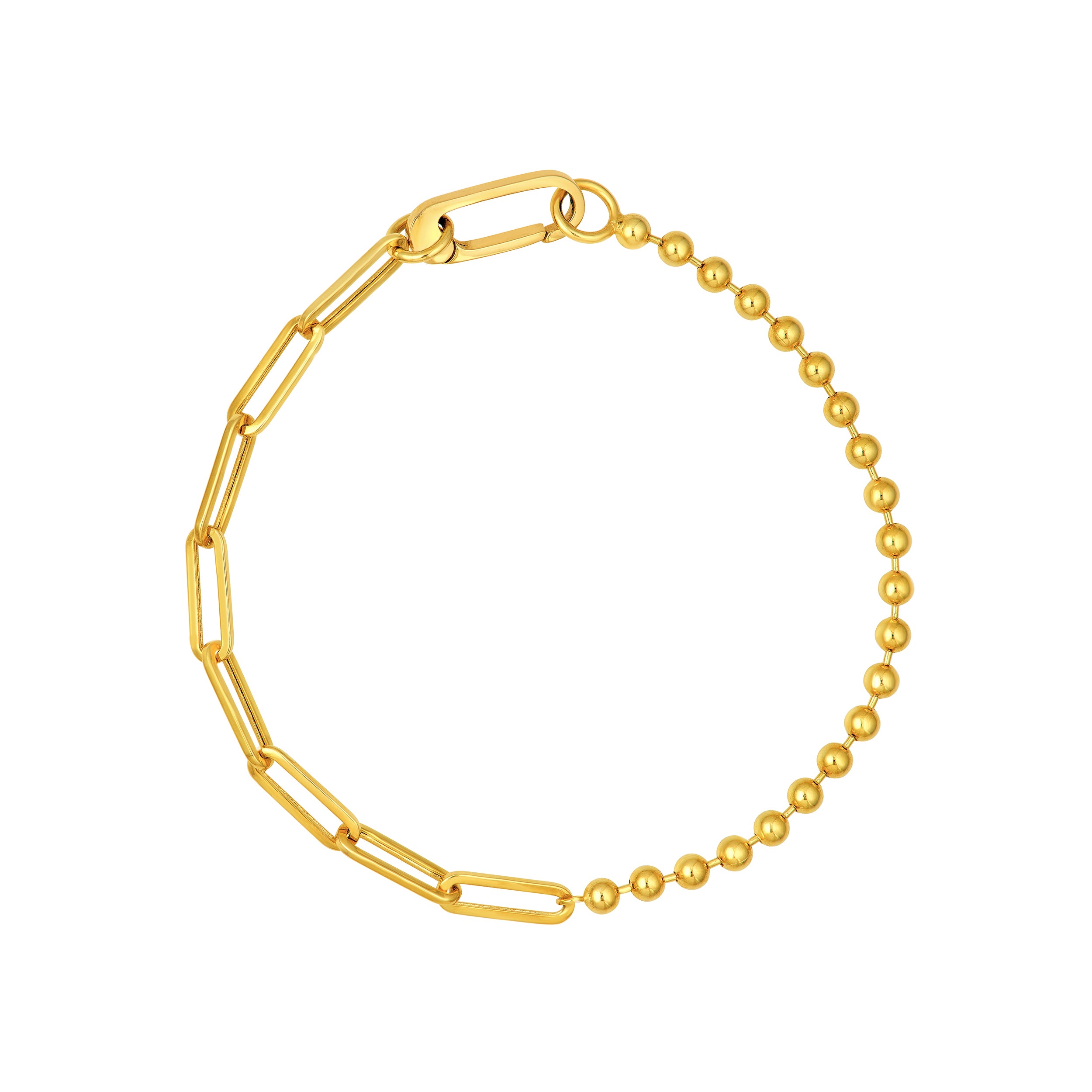 Bead and Oval Link Bracelet