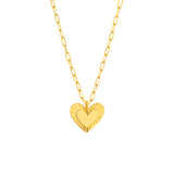 Fluted Heart Pendant Necklace