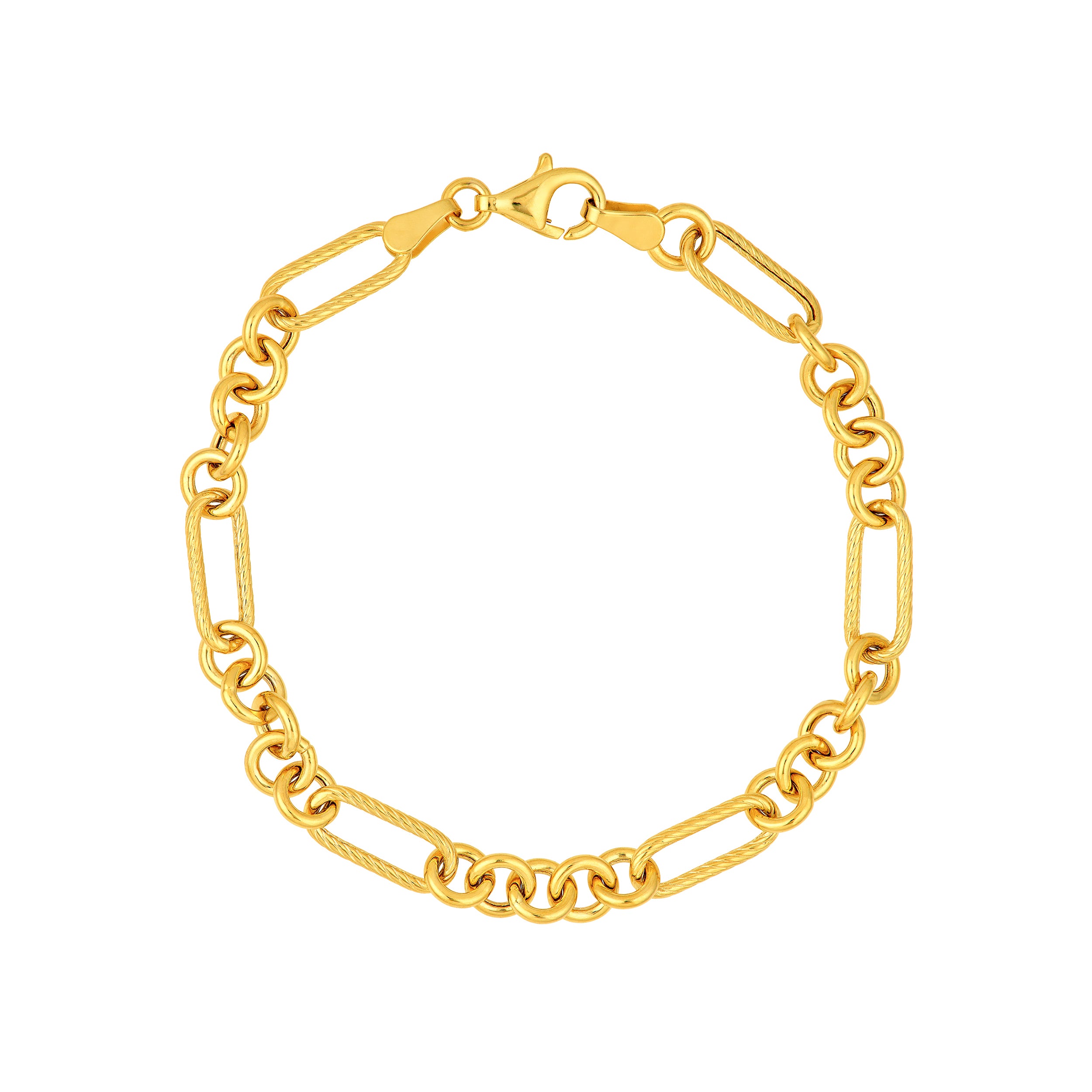 Textured Rolo Oval Link Bracelet