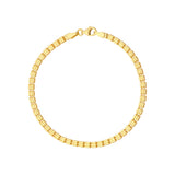 Triple Stripe Gold Square Link Bracelet
