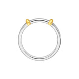 Two-Tone Double Bead Band Ring