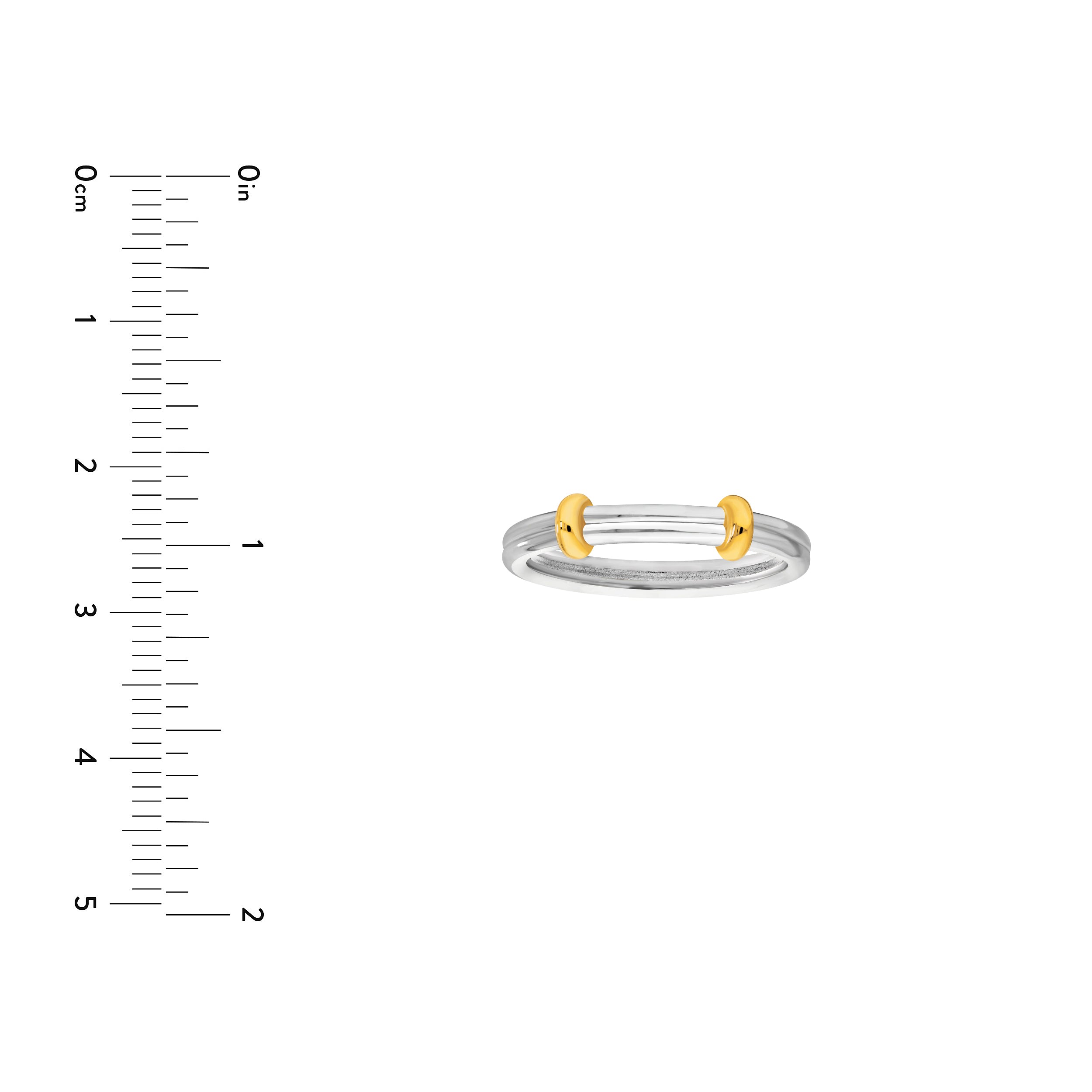 Two-Tone Double Bead Band Ring