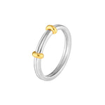 Two-Tone Double Bead Band Ring