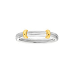 Two-Tone Double Bead Band Ring