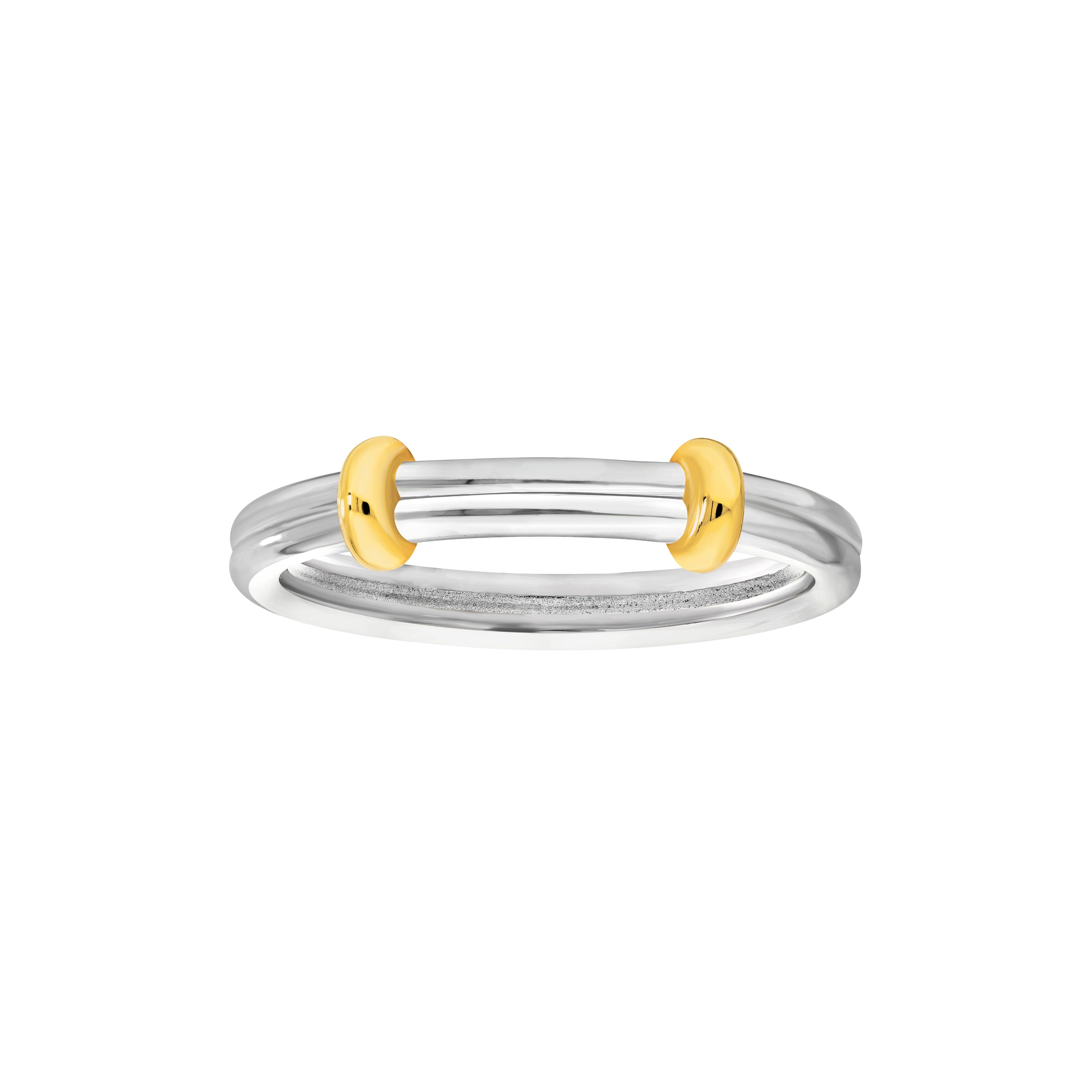 Two-Tone Double Bead Band Ring