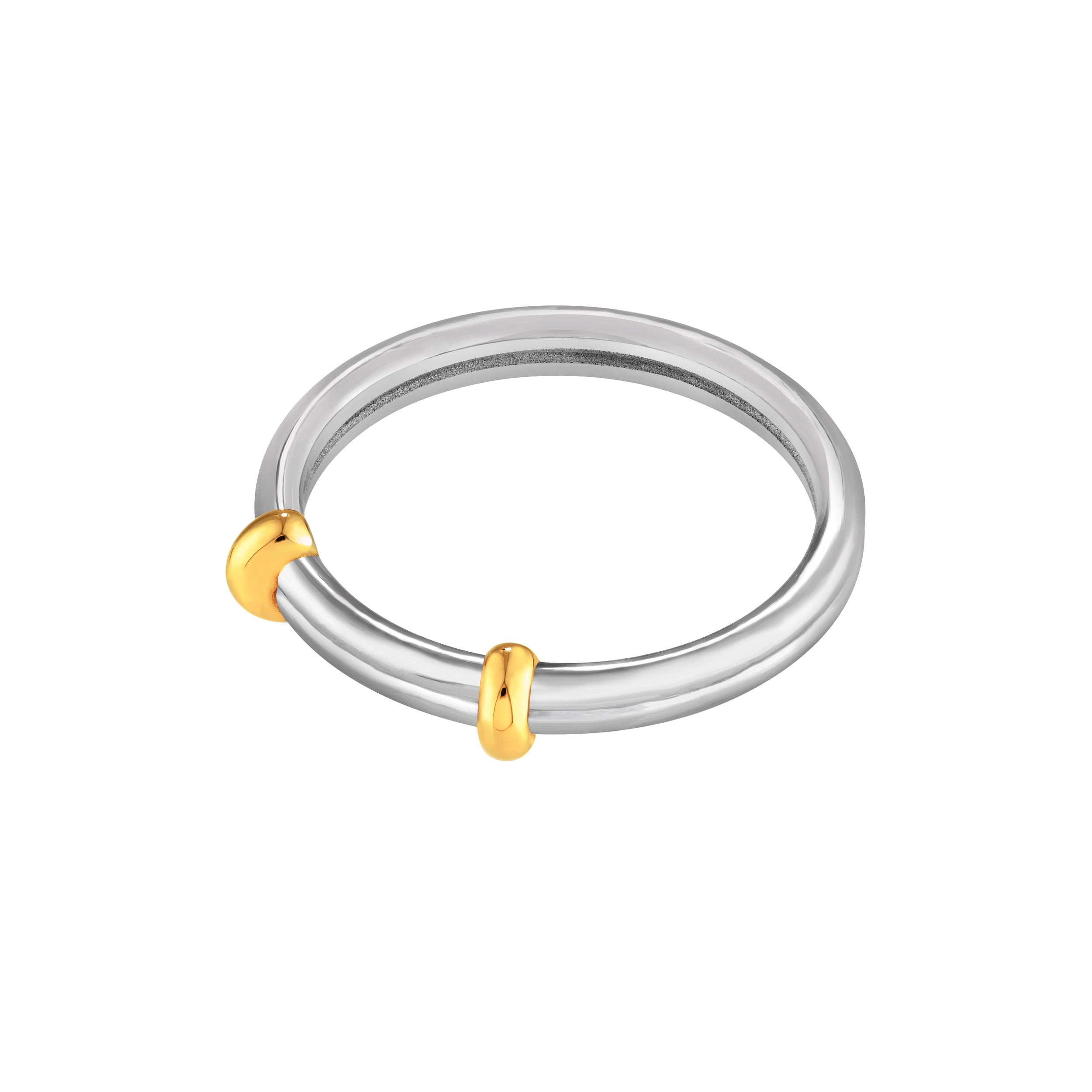 Two-Tone Double Bead Band Ring