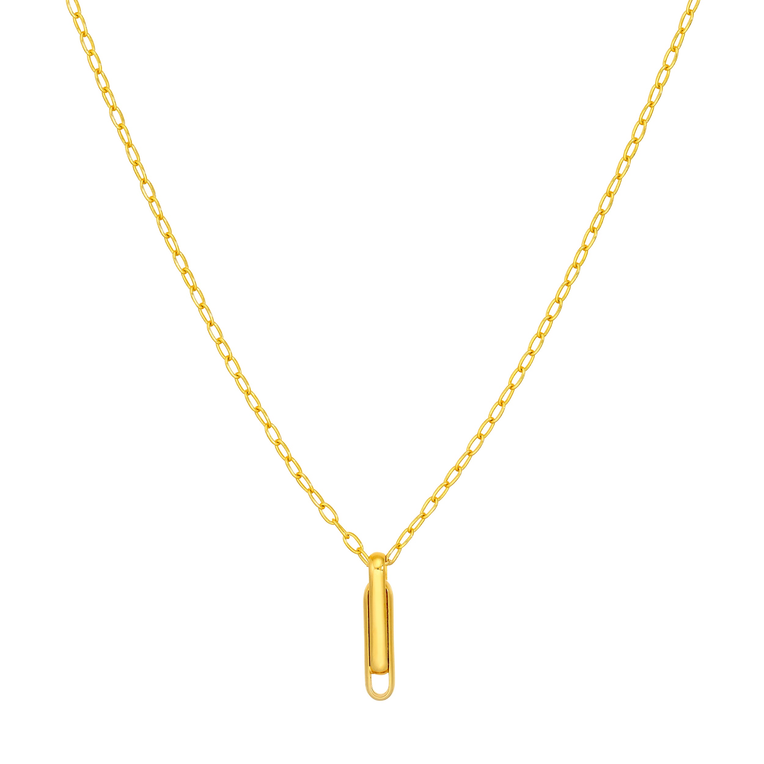 Interlocking Paper Clip Pendant Necklace