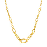 Graduated Marquise Round Link Necklace