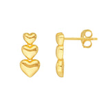 Graduated Puffy Heart Dangle Earrings