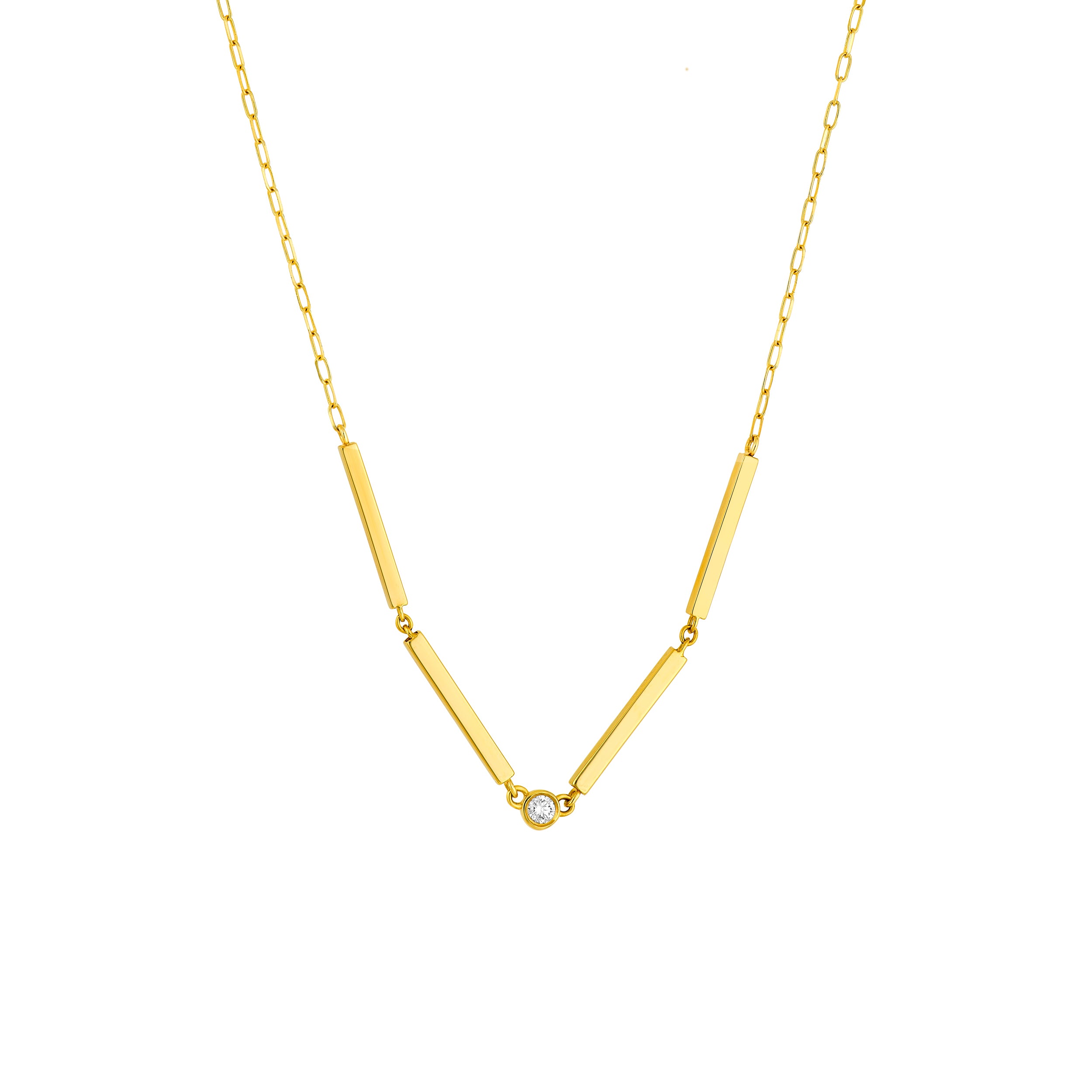 1/20tcw Diamond Rectangle Bar Necklace