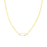Marquise Diamond Paper Clip Necklace