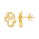 Diamond Oval Organic Studs