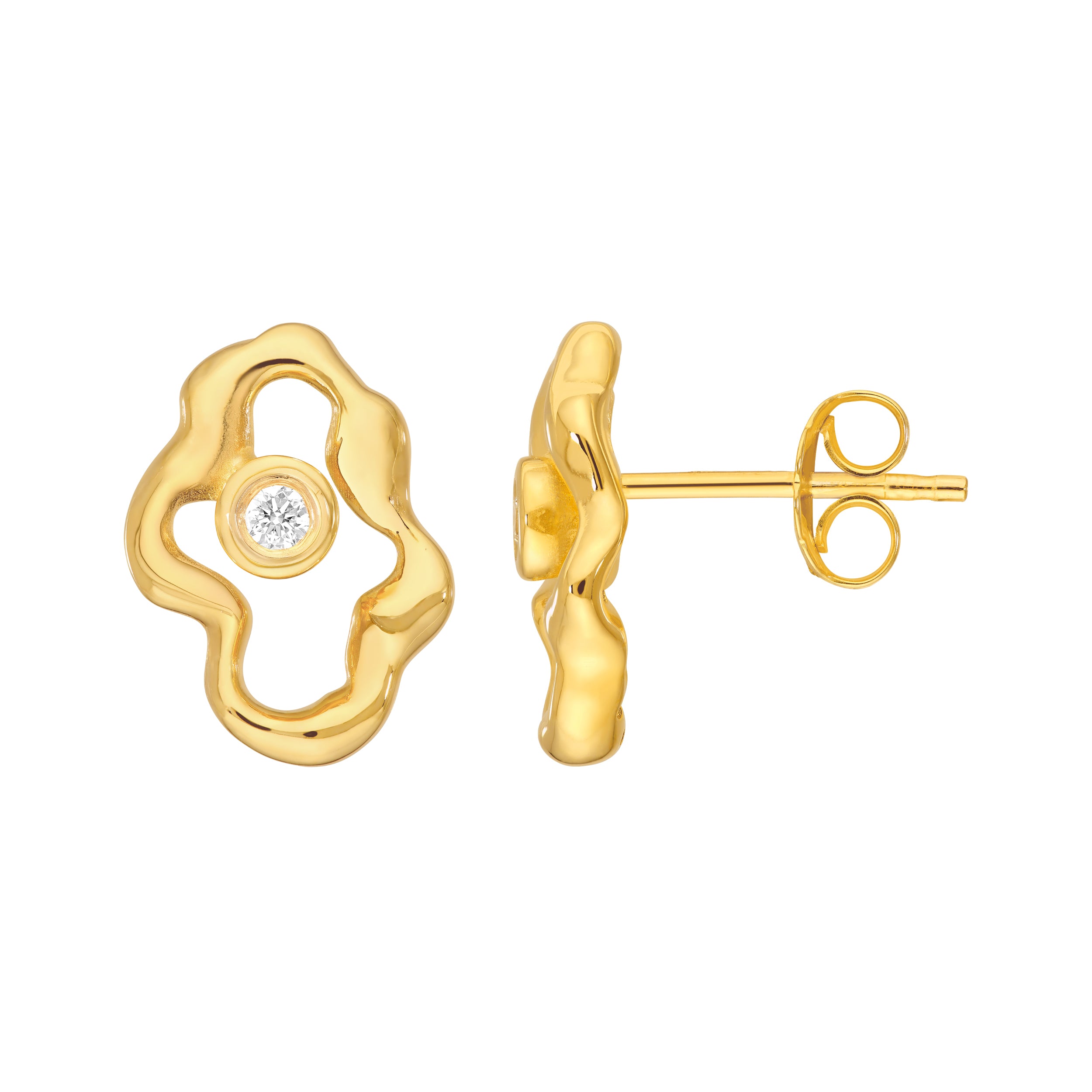 Diamond Oval Organic Studs