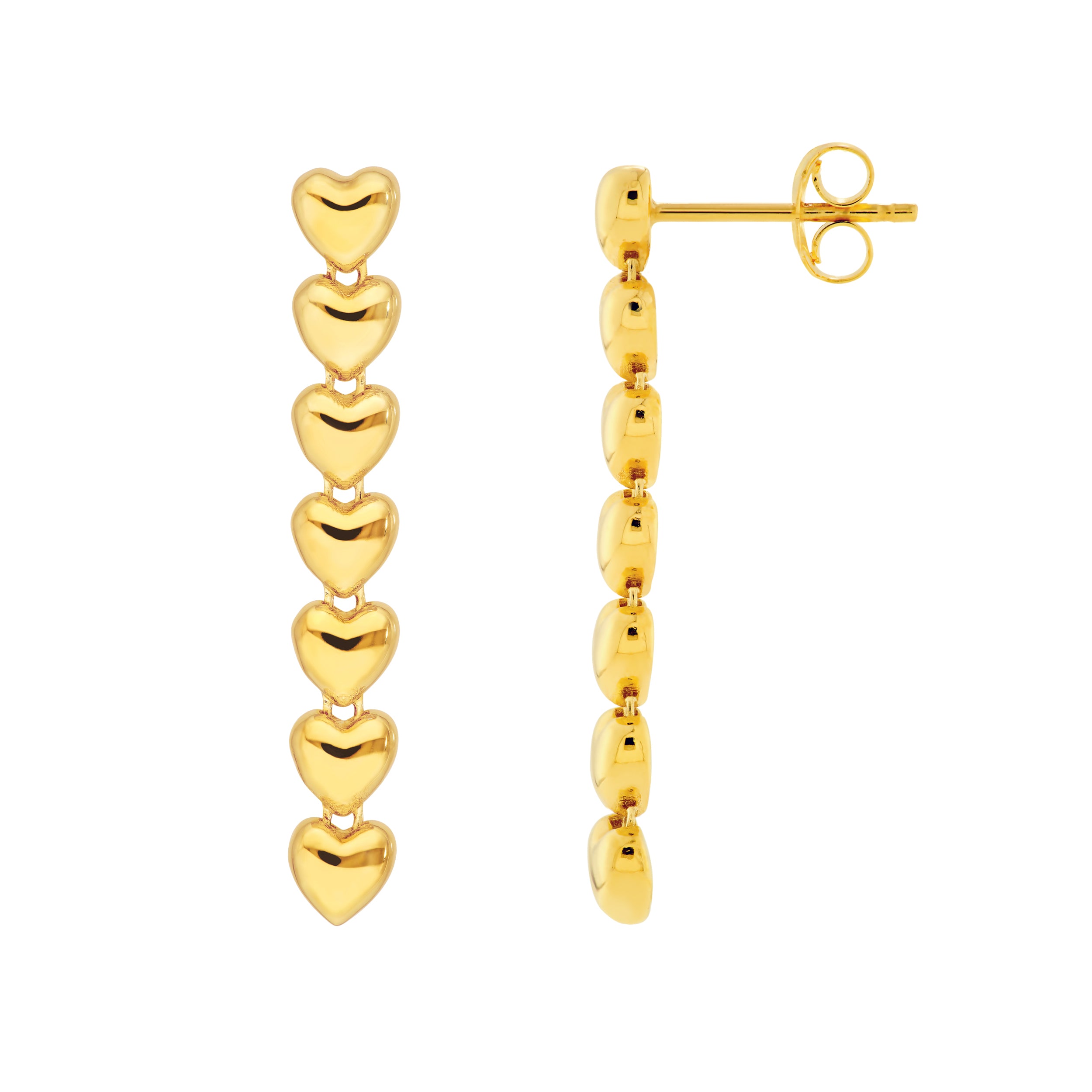 Puffy Heart String Dangle Earrings