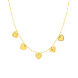 Five Hearts Paper Clip Necklace