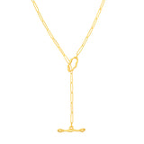 Organic Paper Clip Lariat Necklace