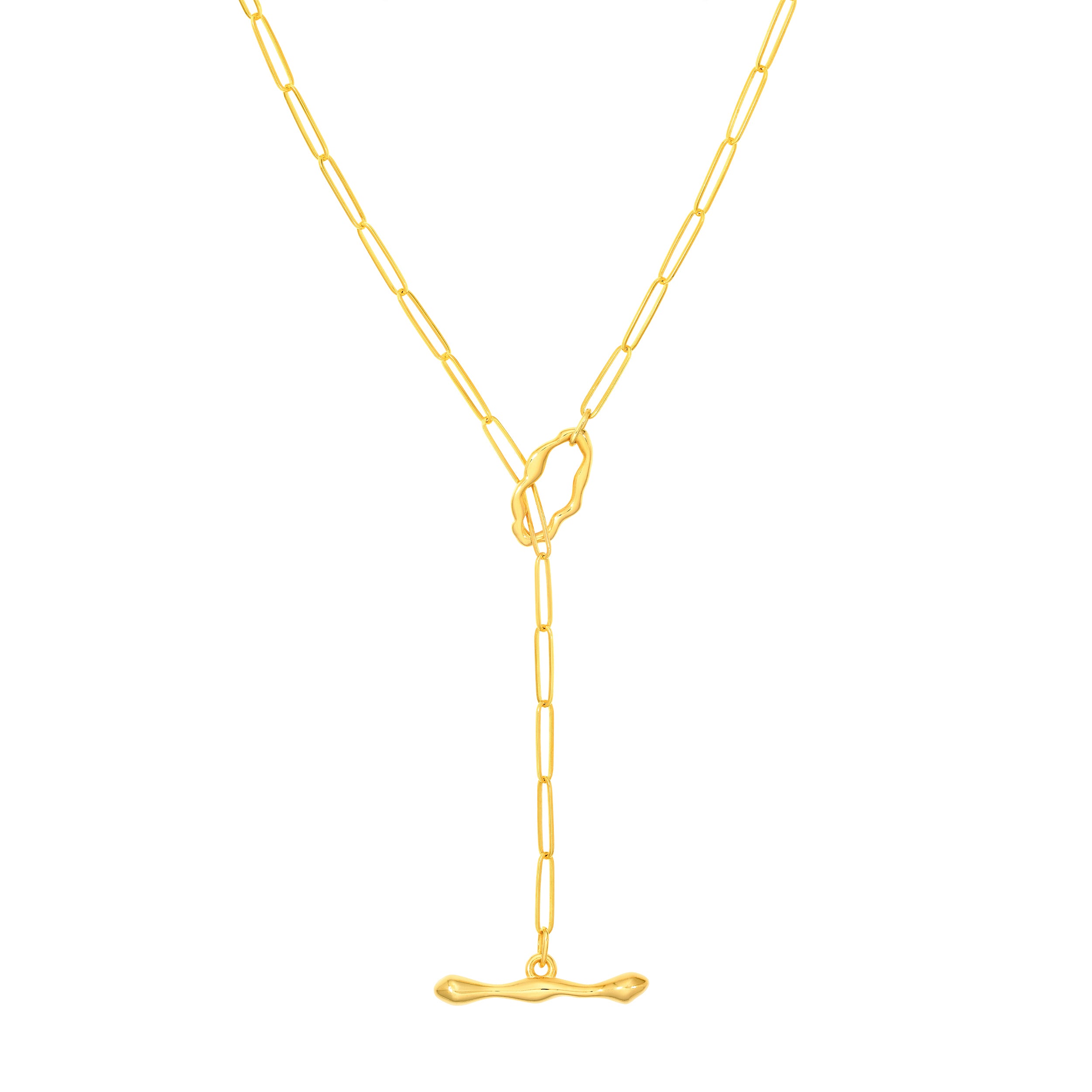 Organic Paper Clip Lariat Necklace