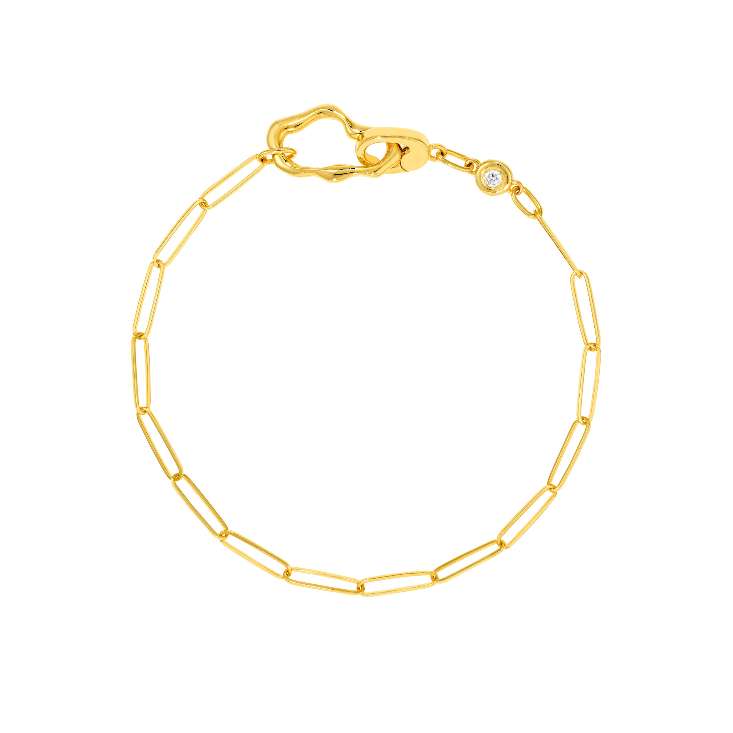 Organic Diamond Paper Clip Bracelet
