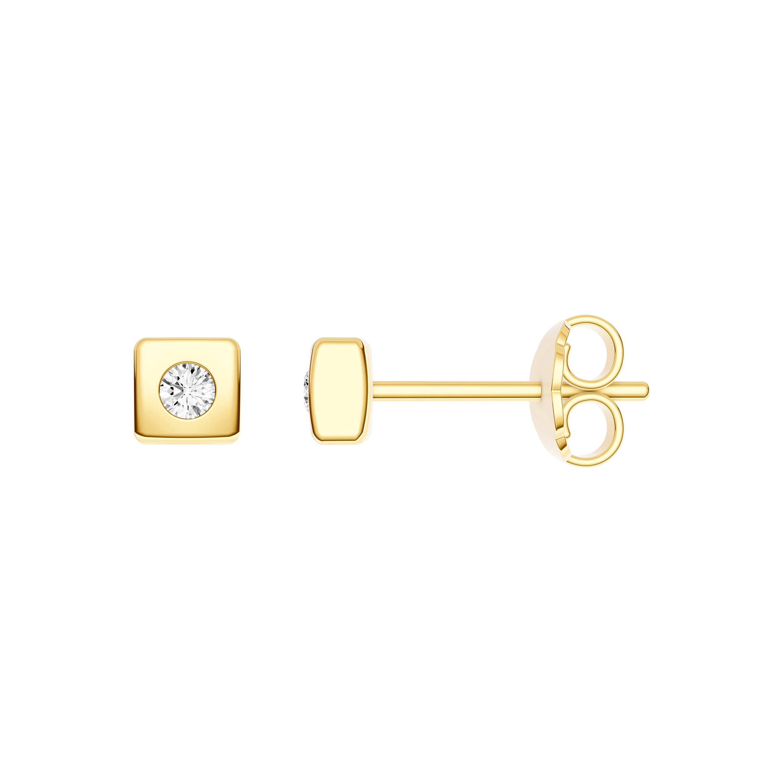 1/20tcw Diamond Square Stud Earrings