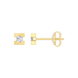 1/8tcw Diamond Split Square Stud Earrings
