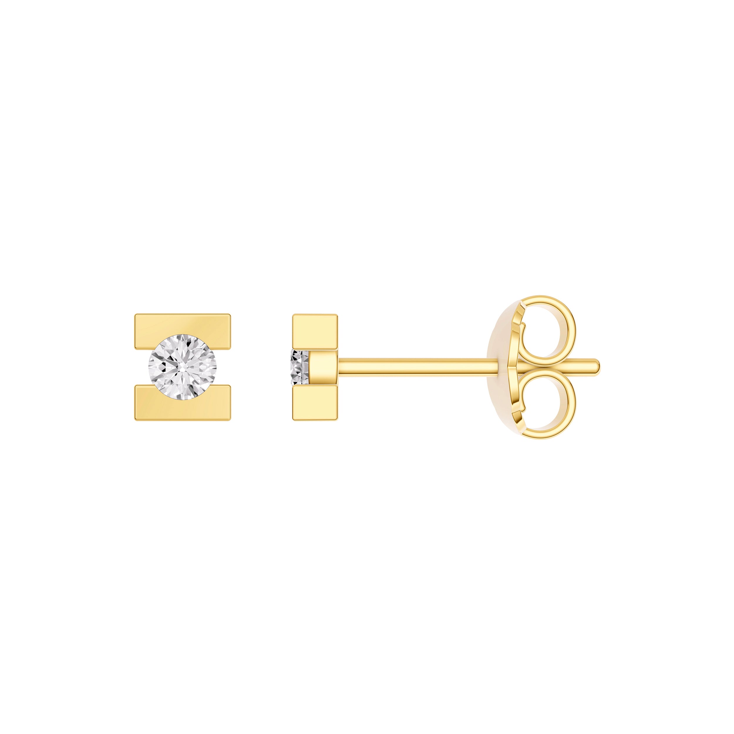 1/8tcw Diamond Split Square Stud Earrings