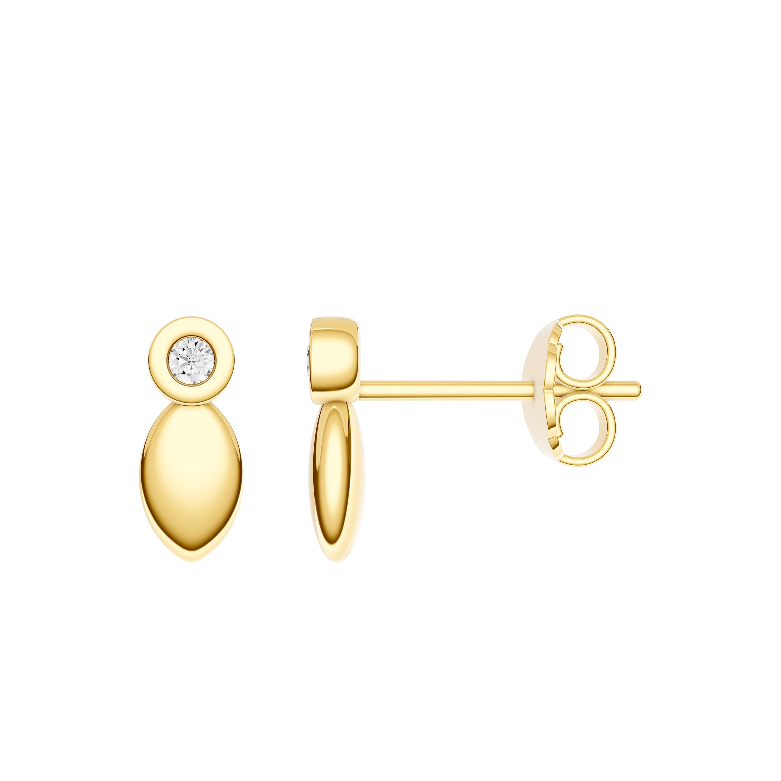 1/20tcw Diamond Elongated Stud Earrings