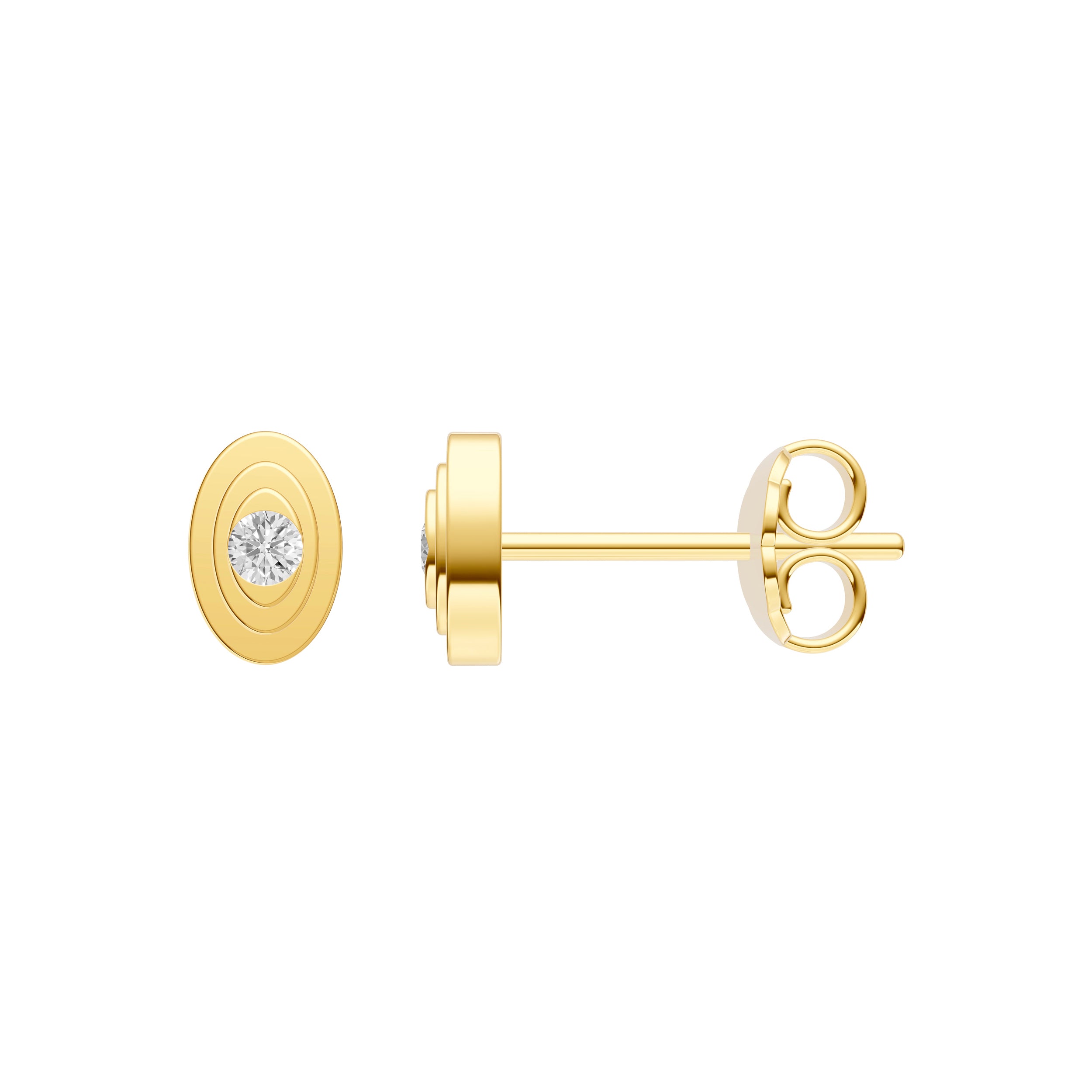 1/20tcw Diamond Oval Stud Earrings
