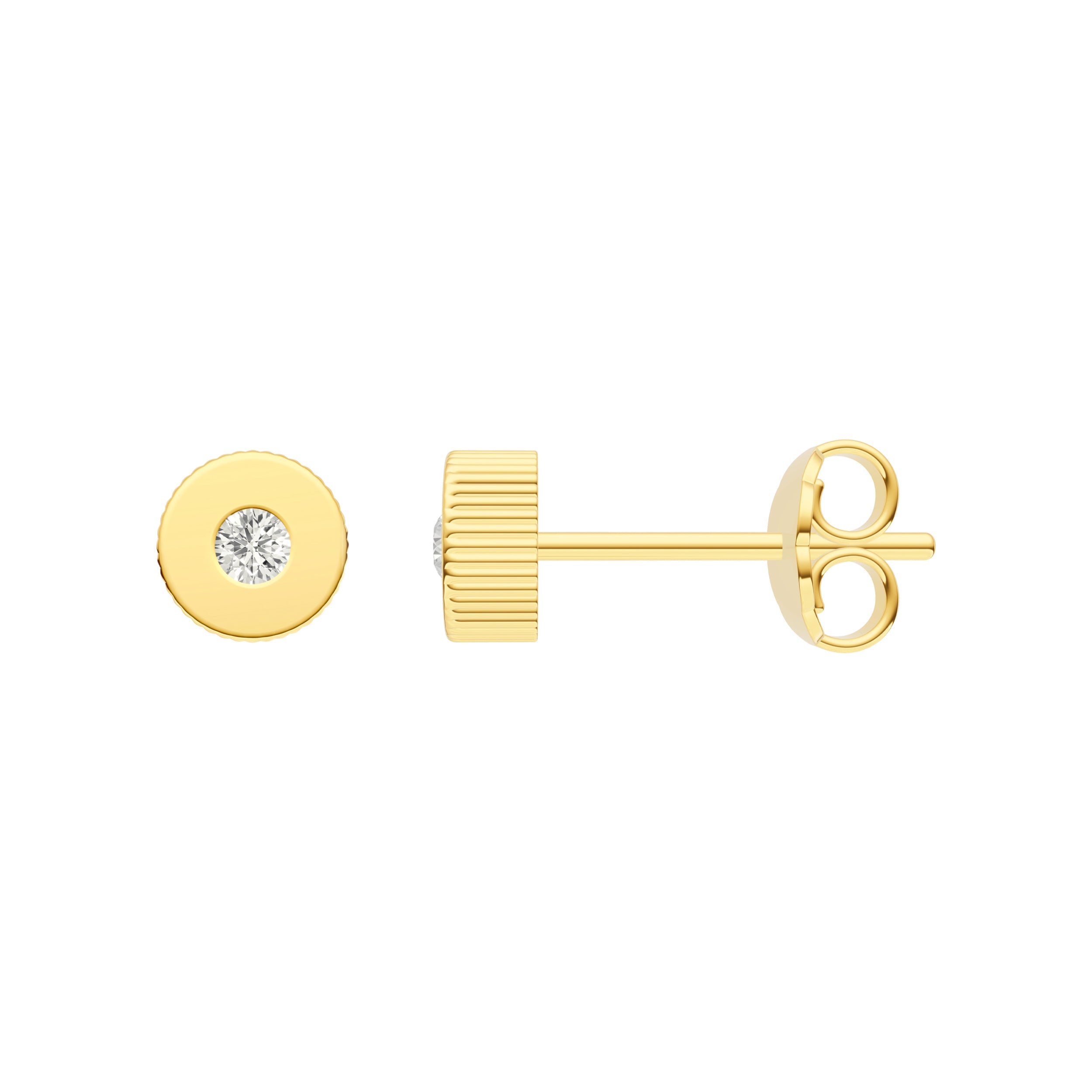 1/20tcw Diamond Ridge Edge Stud Earrings