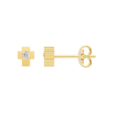 1/20tcw Diamond Cross Stud Earrings