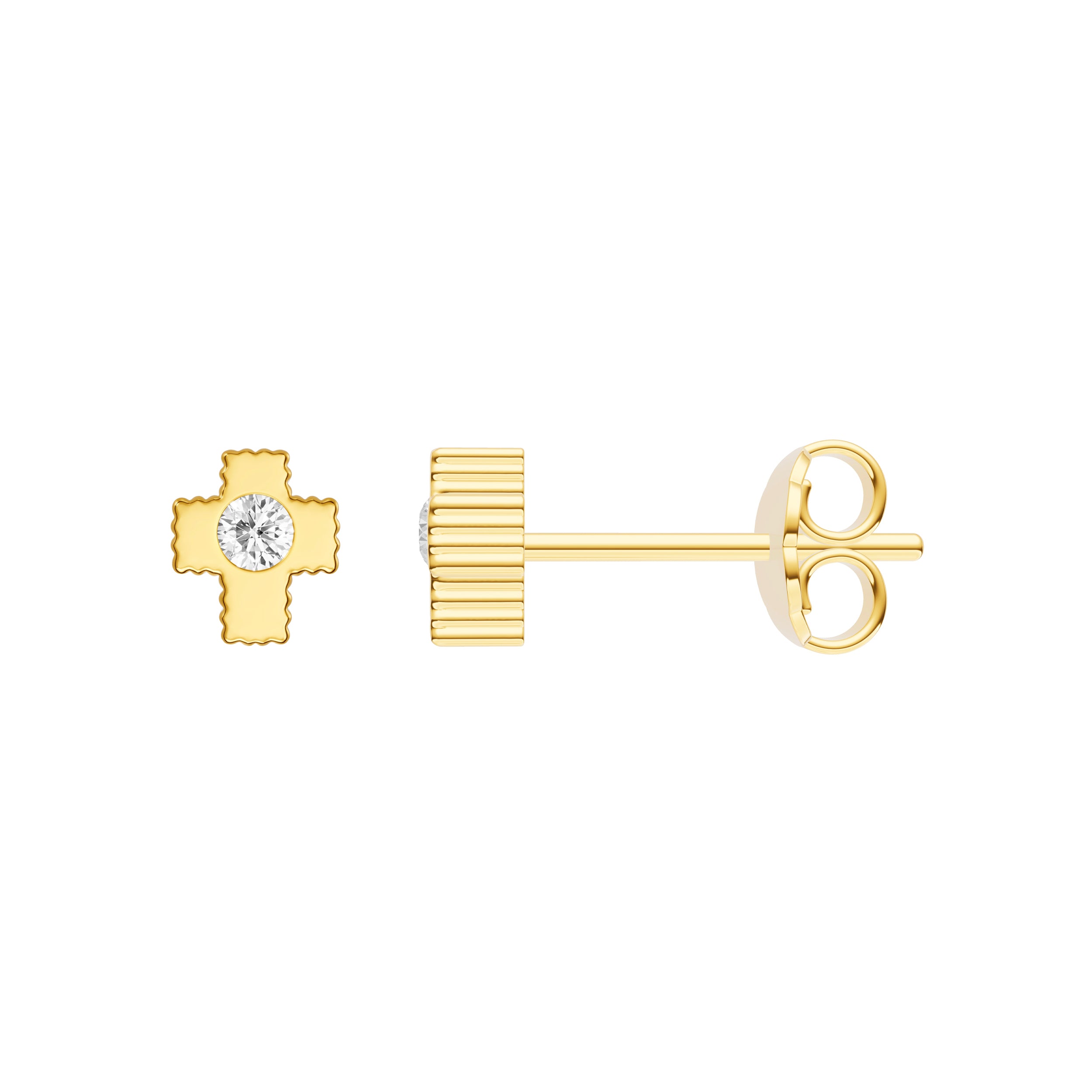 1/20tcw Diamond Cross Stud Earrings