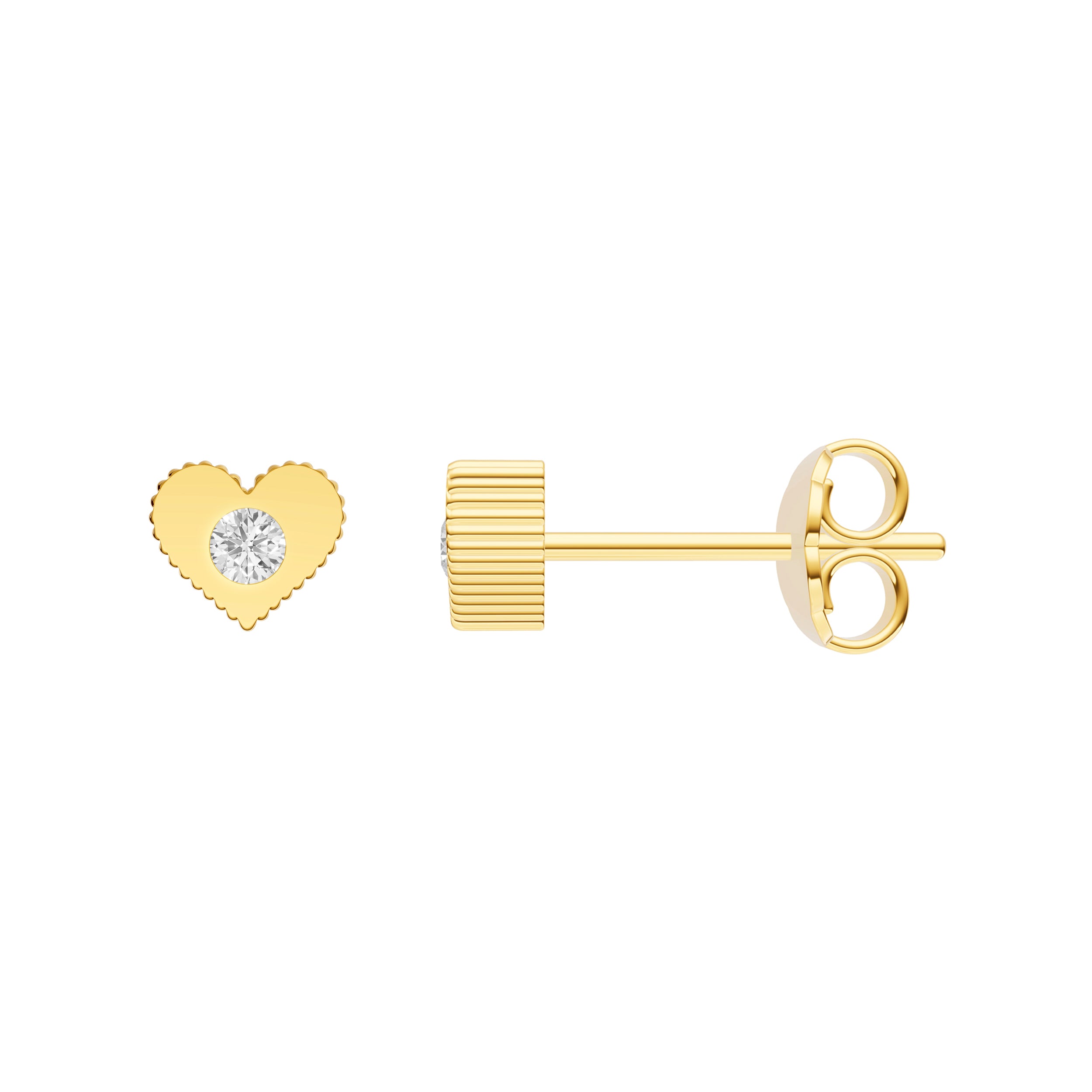 1/20tcw Diamond Heart Stud Earrings