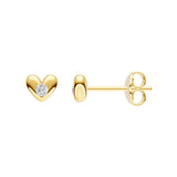 1/20tcw Diamond Puff Heart Stud Earrings