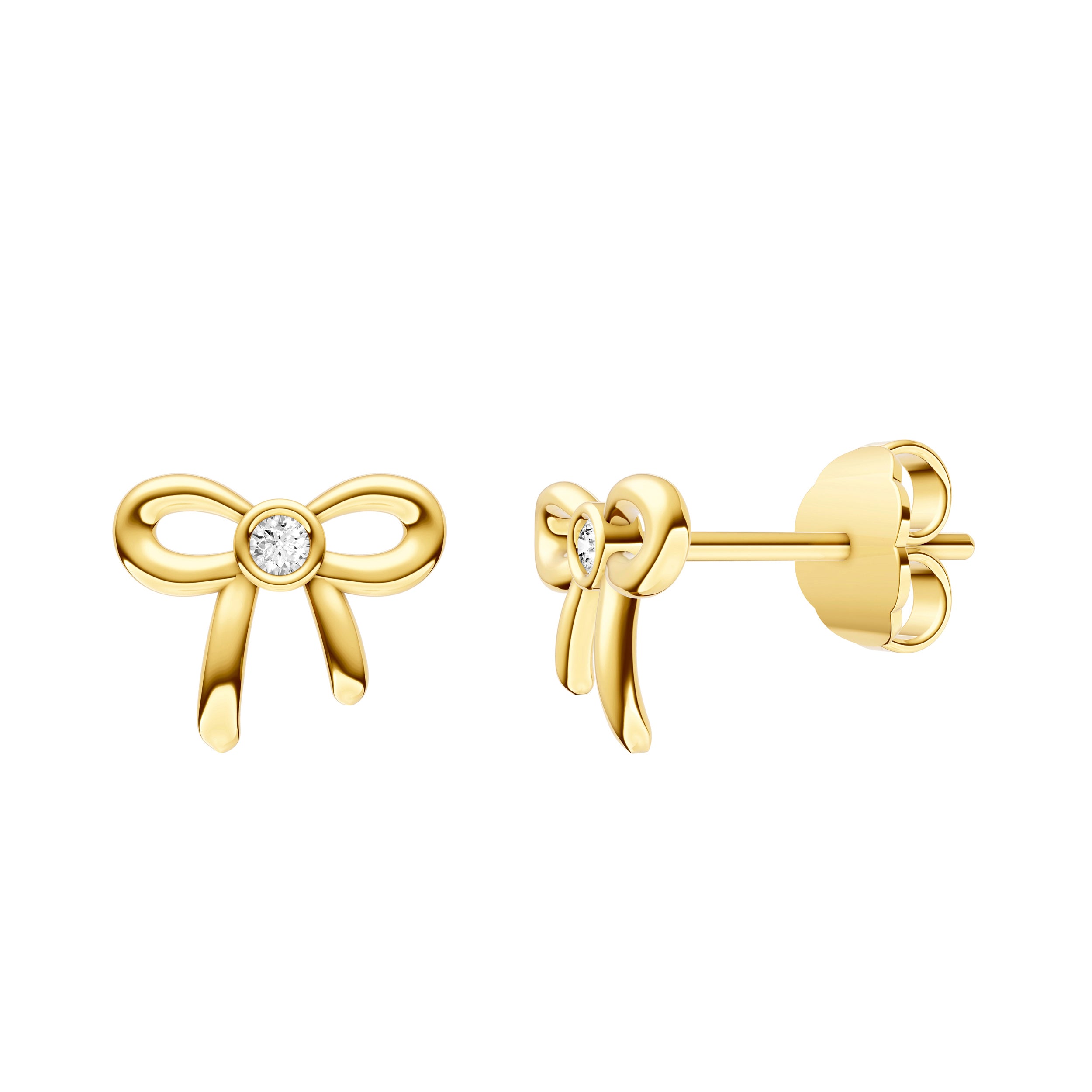 2pt Diamond Bow Stud Earrings